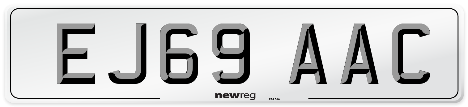 EJ69 AAC Number Plate from New Reg